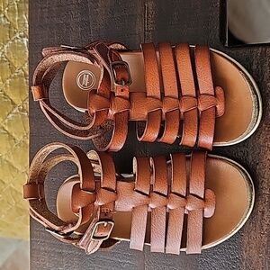 Wonder Nation Leather Girls Sandals